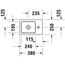 Раковина 38х25 см Duravit Vero Air 0724380000