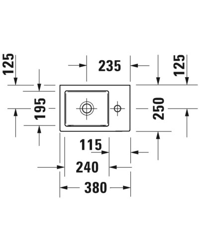 Раковина 38х25 см Duravit Vero Air 0724380000