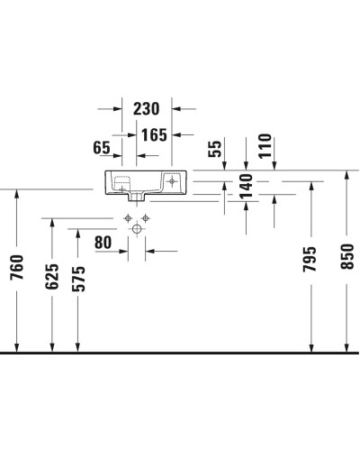 Раковина 38х25 см Duravit Vero Air 0724380000