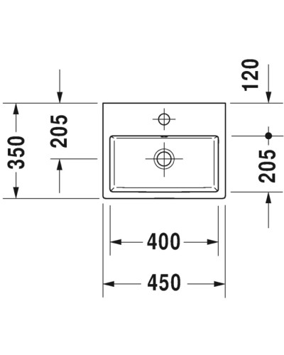 Раковина 45х35 см Duravit Vero Air 0724450000