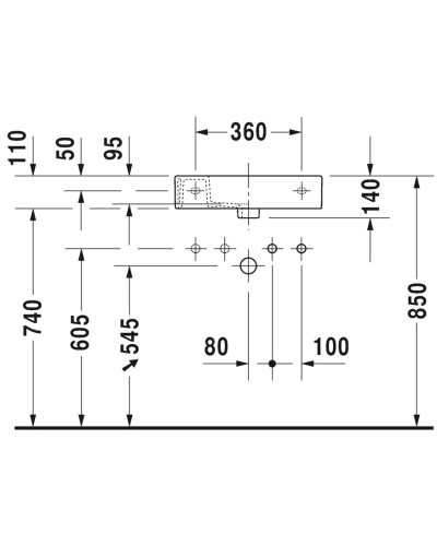 Раковина 50х25 см Duravit Vero Air 0724500009