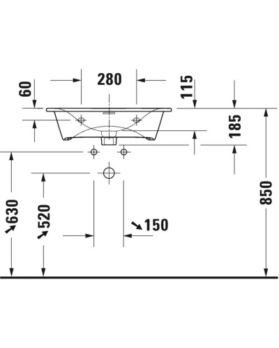 Раковина 63х49 см Duravit Viu 2344630000