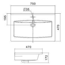 Раковина 75х47 см Акватон Элина 1WH501619