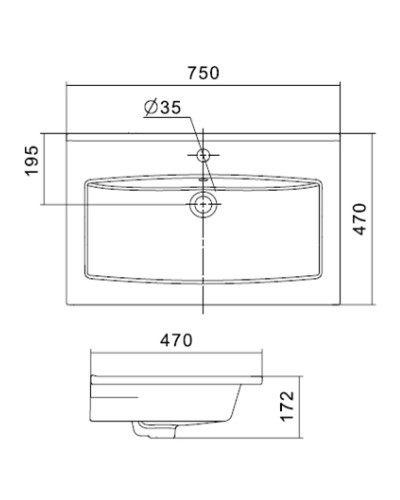 Раковина 75х47 см Акватон Элина 1WH501619