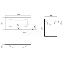 Раковина 100,5х47 см Акватон Элина 1WH501627