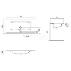 Раковина 100,5х47 см Акватон Элина 1WH501627