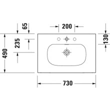 Раковина 73х49 см Duravit Viu 2344730000