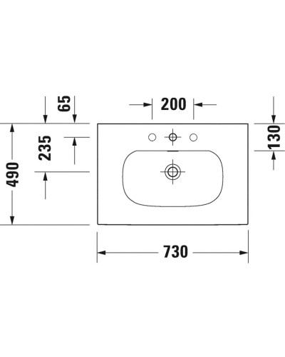 Раковина 73х49 см Duravit Viu 2344730000