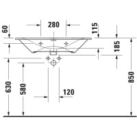 Раковина 83х49 см Duravit Viu 2344830000