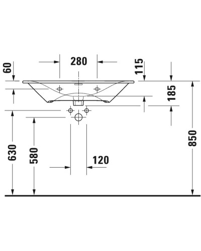 Раковина 83х49 см Duravit Viu 2344830000