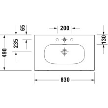 Раковина 83х49 см Duravit Viu 2344830000