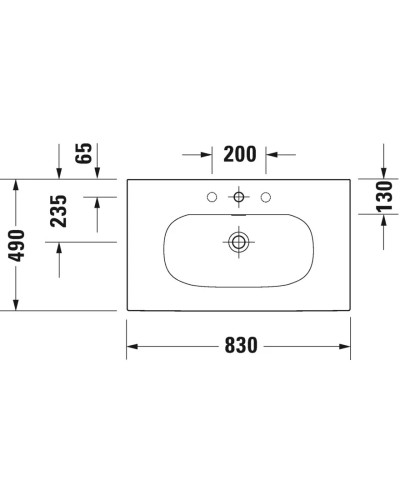 Раковина 83х49 см Duravit Viu 2344830000