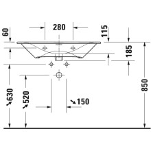Раковина 83х49 см Duravit Viu 2344830000