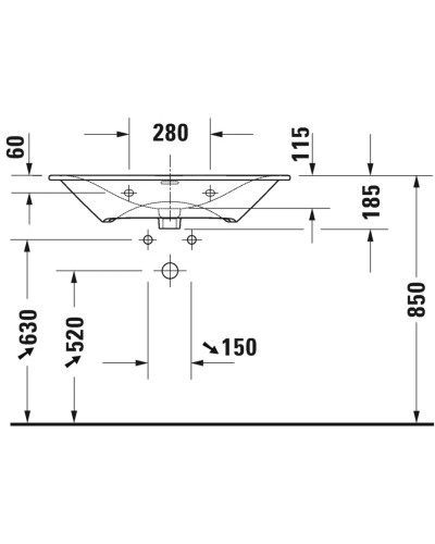 Раковина 83х49 см Duravit Viu 2344830000