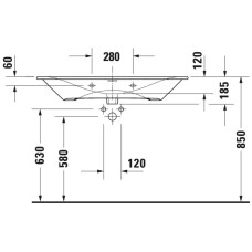 Раковина 103х49 см Duravit Viu 2344100000