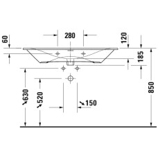 Раковина 103х49 см Duravit Viu 2344100000