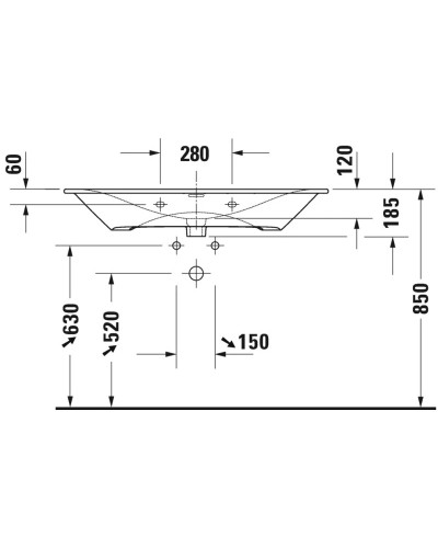 Раковина 103х49 см Duravit Viu 2344100000