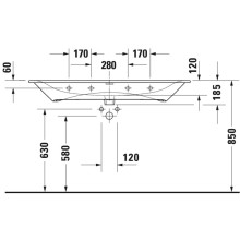 Раковина 123х49 см Duravit Viu 2344120000