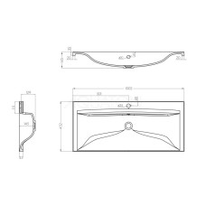 Раковина 100,2х45,2см Акватон Айрис 1A723031AG010