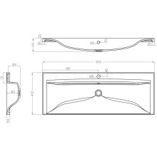 Раковина 120,2х45,2см Акватон Айрис 1A729631AG010