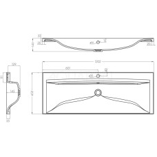 Раковина 120,2х45,2см Акватон Айрис 1A729631AG010