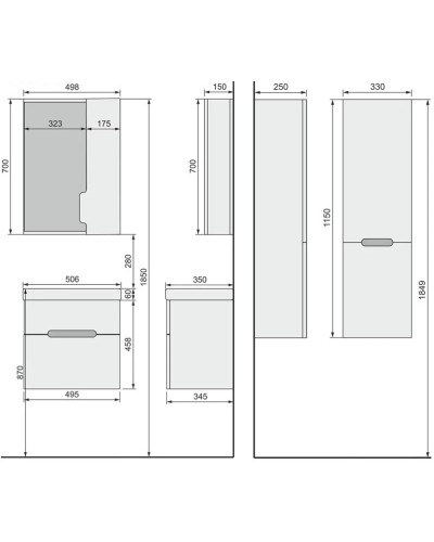 Раковина 50,6х35 см Jorno Moduo Slim P-UM-MOD5OSL/1