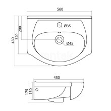 Раковина 56х43 см Акватон Линда 1WH110156