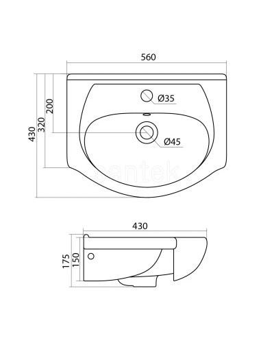 Раковина 56х43 см Акватон Линда 1WH110156
