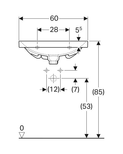 Раковина 60х42,2 см Geberit Acanto 500.631.01.2