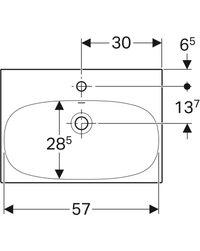 Раковина 60х42,2 см Geberit Acanto 500.631.01.2
