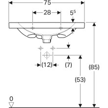 Раковина 75х42,2 см Geberit Acanto 500.632.01.2