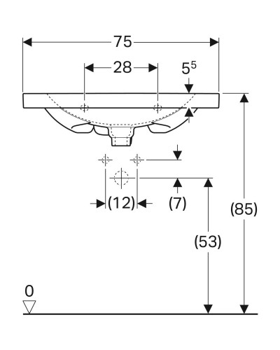 Раковина 75х42,2 см Geberit Acanto 500.632.01.2