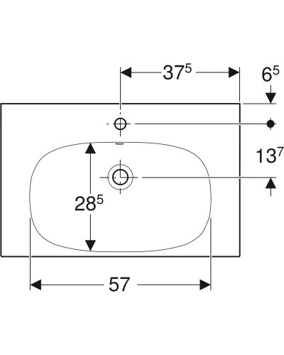 Раковина 75х42,2 см Geberit Acanto 500.632.01.2