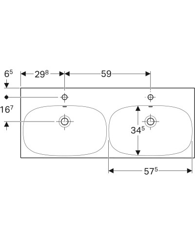 Раковина 120х48,2 см Geberit Acanto 500.627.01.2