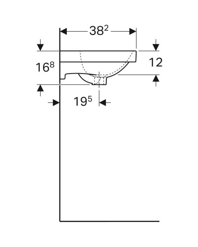 Раковина 45х38,2 см Geberit Acanto 500.636.01.2