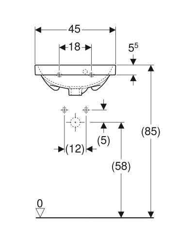 Раковина 45х38,2 см Geberit Acanto 500.636.01.2