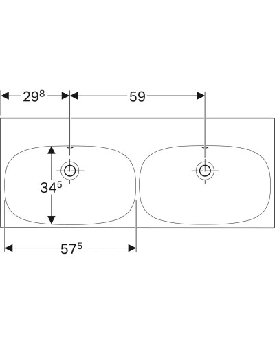 Раковина 120х48,2 см Geberit Acanto 500.628.01.2