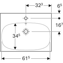 Раковина 64,5х48,2 см Geberit Acanto 500.621.01.2