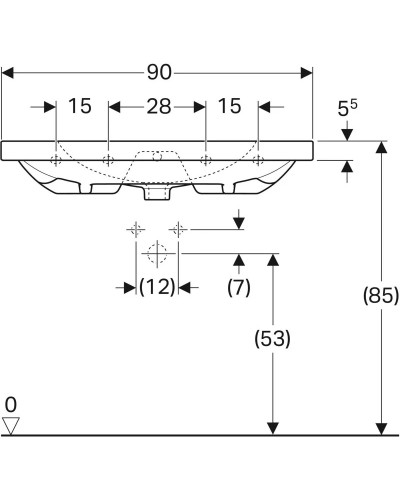 Раковина 90х42,2 см Geberit Acanto 500.634.01.2