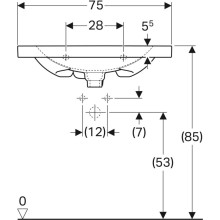 Раковина 75х48,2 см Geberit Acanto 500.630.01.2