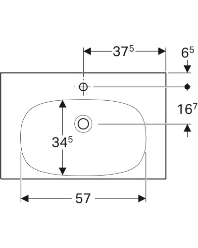 Раковина 75х48,2 см Geberit Acanto 500.630.01.2