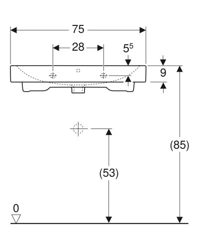 Раковина 75х48,5 см Geberit iCon 124078000