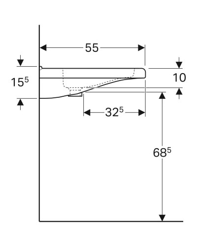 Раковина 60х55 см Geberit Renova Comfort Square 128662000