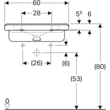 Раковина 60х55 см Geberit Renova Comfort Square 128662000