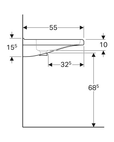 Раковина 65х55 см Geberit Renova Comfort Square 128665000