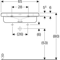 Раковина 65х55 см Geberit Renova Comfort Square 128665000