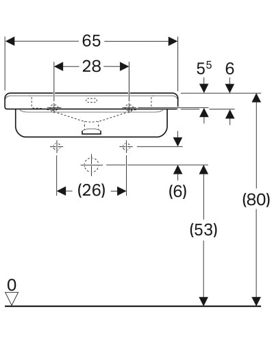 Раковина 65х55 см Geberit Renova Comfort Square 128665000