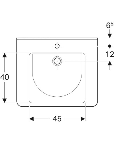 Раковина 65х55 см Geberit Renova Comfort Square 128665000