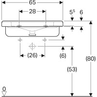 Раковина 65х55 см Geberit Renova Comfort Square 128666000