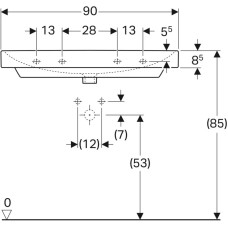 Раковина 90х48 см Geberit Smyle Square 500.250.01.1